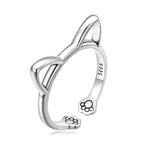 925 Sterling Silver Oxidized Paw Design Ring