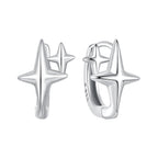 925 Sterling Silver Earrings with White Gold Plating, Size 1.2*0.9cm for Women