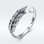 925 Sterling Silver Pavé Setting CZ Leaf Ring for Women