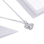 925 Sterling Silver Adjustable CZ Pendant Necklace