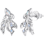 925 Sterling Silver White Nano Opal CZ 1.3*0.8cm Earrings for Women