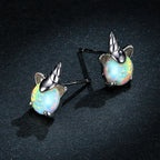 S925 Sterling Silver Earrings with Translucent Opal