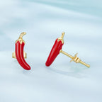925 Sterling Silver Gold Plated Enamel Earrings for Women