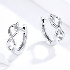 925 Sterling Silver Earrings - 1.2*0.4cm, Platinum Plated for Women