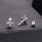925 Sterling Silver Moissanite Earrings White Gold Plated 0.5cm for Women
