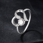 925 Sterling Silver Moissanite Heart-Shaped Ring Size 7 for Women