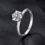 925 Sterling Silver Moissanite 1 Carat Ring Size 6