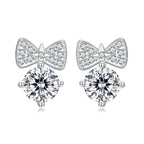 925 Sterling Silver Earrings with CZ and White Gold Plating for Women