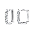 925 Sterling Silver Moissanite Earrings 1.4cm for Women