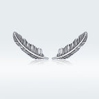 925 Sterling Silver Earrings - Oxidized Silver - 2.4cm x 0.7cm - Women