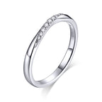 925 Sterling Silver Pavé Set CZ Platinum Plated Ring Size 6 for Women