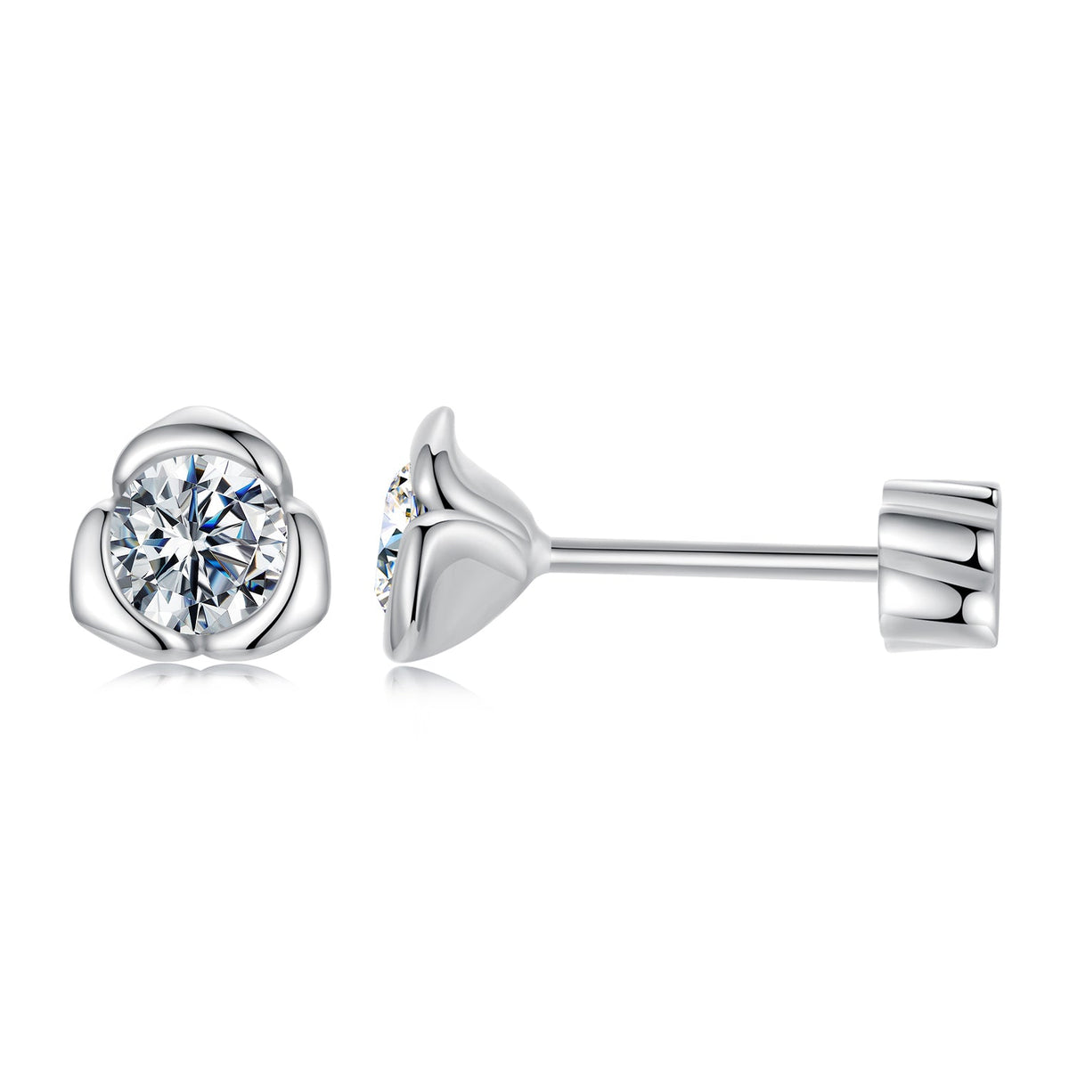 925 Sterling Silver 0.3 Carat Moissanite Earrings for Women