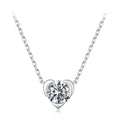 925 Sterling Silver White Gold Plated 1ct Moissanite 40+5cm Necklace for Women