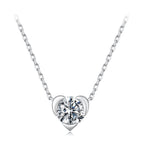 925 Sterling Silver White Gold Plated 1ct Moissanite 40+5cm Necklace for Women