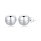 925 Sterling Silver Plated White Gold Earrings - 10mm for Women