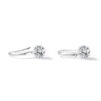 925 Sterling Silver Earrings with Pavé Setting and Platinum Plating