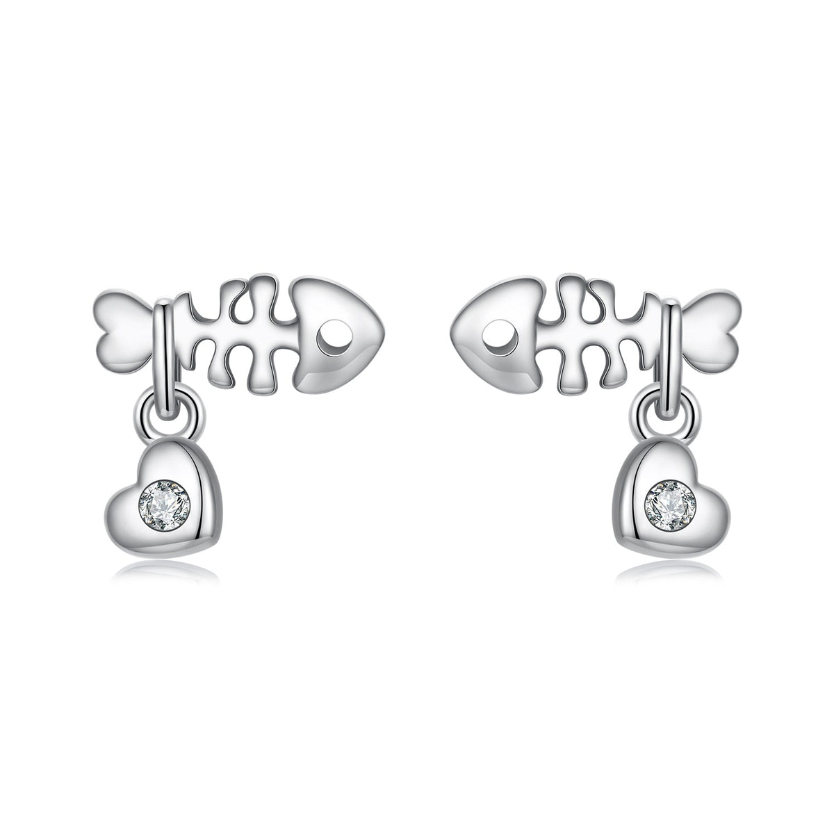 925 Sterling Silver Earrings with Pavé Setting CZ in Oxidized Silver
