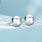 925 Sterling Silver Plated White Gold Earrings - 10mm for Women