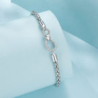925 Sterling Silver Infinity Love Bracelet for Women - Size 17.0