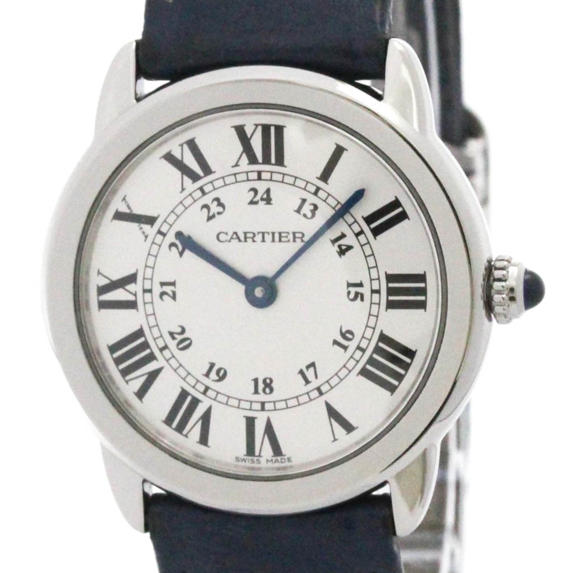 Cartier Ronde Solo SM Steel & Leather Quartz Ladies Watch — WSRN0019