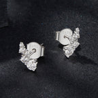 925 Sterling Silver Moissanite Earrings with White Gold Plating for Women
