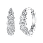 925 Sterling Silver Earrings with Pavé Setting CZ and White Gold Plating for Women
