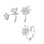 925 Sterling Silver Ring with Plated Platinum and Pavé Setting CZ