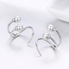 925 Sterling Silver Oxidized Earrings with Shell Pearl for Women