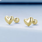 925 Sterling Silver Plated Platinum 5mm Earrings for Women