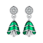 925 Sterling Silver Earrings with Enamel and Pavé Set CZ in Oxidized Silver