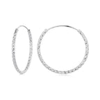 925 Sterling Silver Earrings Hoops 2.5 cm for Women