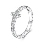 925 Sterling Silver Moissanite Ring in Size 6