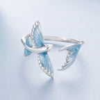 925 Sterling Silver White Enamel Pavé Set CZ Ring for Women