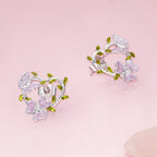 925 Sterling Silver Enamel CZ Plated Earrings