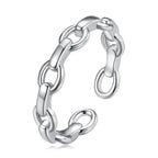 925 Sterling Silver Platinum Plated 0.4cm Wide Ring