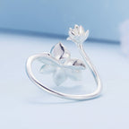 925 Sterling Silver Enamel Flower Ring