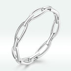 925 Sterling Silver 0.3cm Platinum Plated Ring