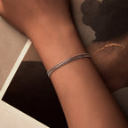 925 Sterling Silver & White Gold Plated Bracelet