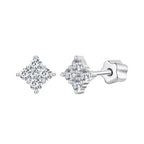 925 Sterling Silver 10mm Moissanite Earrings for Women