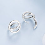 925 Sterling Silver Earrings - Oxidized Silver Finish, 1.3cm for Women