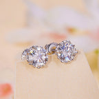 925 Sterling Silver & Moissanite 0.7cm Earrings Style L for Women