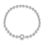 925 Sterling Silver Bracelet 17cm Oxidized & Platinum Plated for Women
