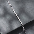 925 Sterling Silver + Moissanite White Gold 21cm Bracelet for Women
