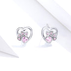 925 Sterling Silver Earrings with Pavé Setting CZ, 0.9cm for Women