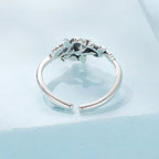 925 Sterling Silver Oxidized Adjustable Ring for Women