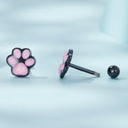 925 Sterling Silver Enamel Black Gold Plated Earrings for Women