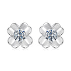 925 Sterling Silver Moissanite Earrings 0.6cm for Women