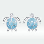 925 Sterling Silver Earrings for Women - Pavé Setting CZ with Enamel Process - 1cm