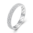 925 Sterling Silver Ring with Pavé Setting CZ for Women Size 6.0