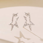 925 Sterling Silver White Gold Plated 2.3 cm Copper Earrings for Women